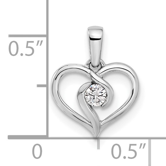 Gold Lab Grown Diamond Heart Pendant