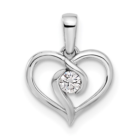 Gold Lab Grown Diamond Heart Pendant