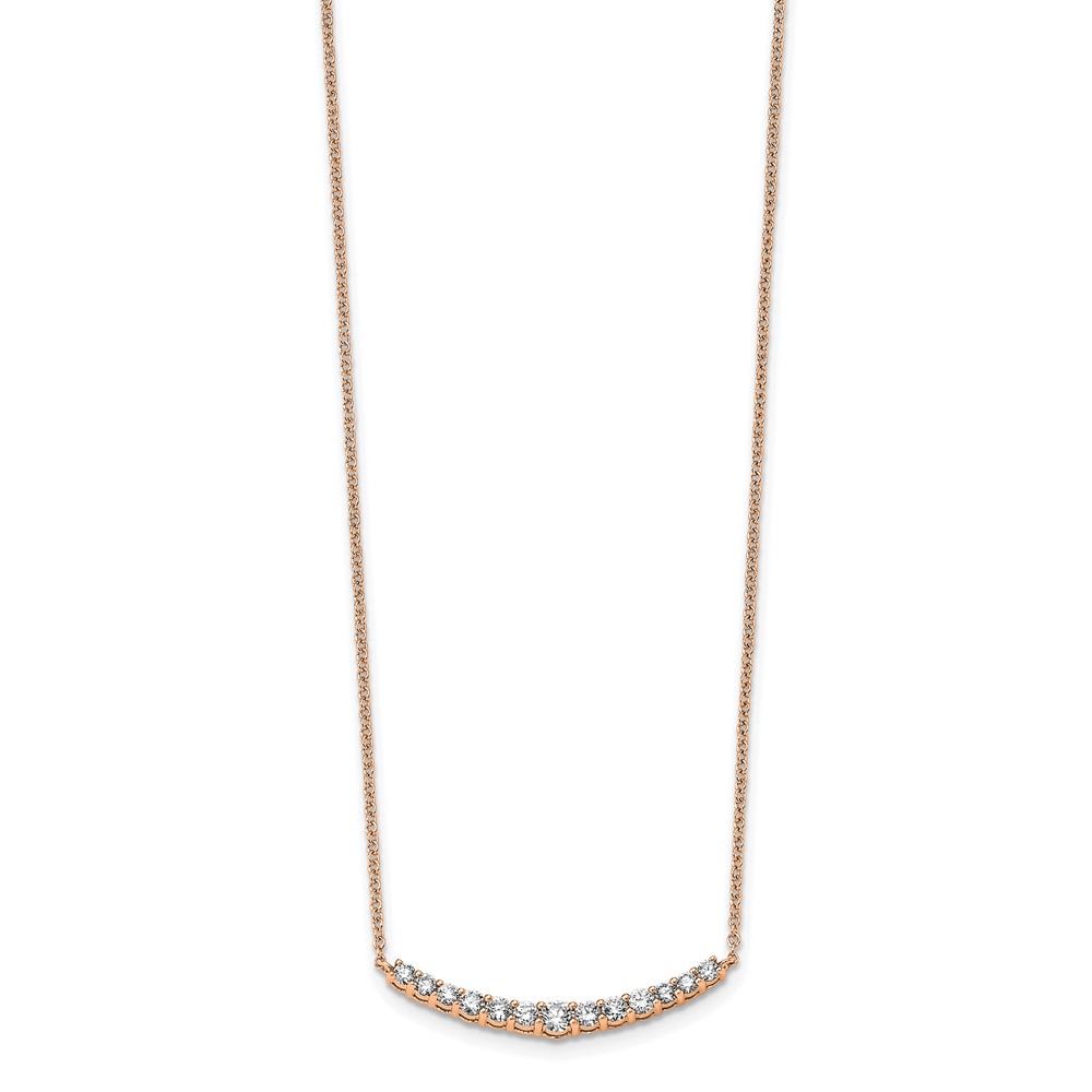 True Origin 14k Rose Gold 1/2 carat Lab Grown Diamond VS+ F+ Complet 18 inch Fashion Bar Necklace (PM5927-050-RLD)