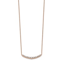 14K Rose Gold 0.50 Carat Lab Grown Diamond VS SI+ G+ Complete Fashion Bar Necklace, 18" view 2