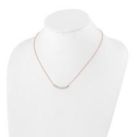14K Rose Gold 0.50 Carat Lab Grown Diamond VS SI+ G+ Complete Fashion Bar Necklace, 18" view 4