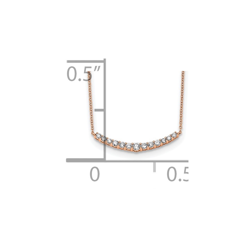 True Origin 14k Rose Gold 1/2 carat Lab Grown Diamond VS+ F+ Complet 18 inch Fashion Bar Necklace (PM5927-050-RLD)