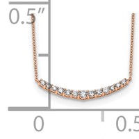 14K Rose Gold 0.50 Carat Lab Grown Diamond VS SI+ G+ Complete Fashion Bar Necklace, 18" view 3