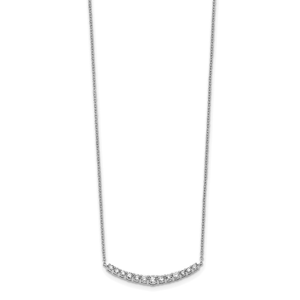 True Origin 14k White Gold 1/2 carat Lab Grown Diamond VS+ F+ Complet 18 inch Fashion Bar Necklace (PM5927-050-WLD)