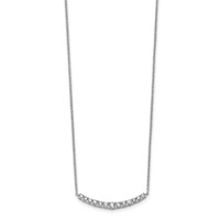 14K White Gold 0.50 Carat Lab Grown Diamond VS SI+ G+ Complete Fashion Bar Necklace, 18" view 2