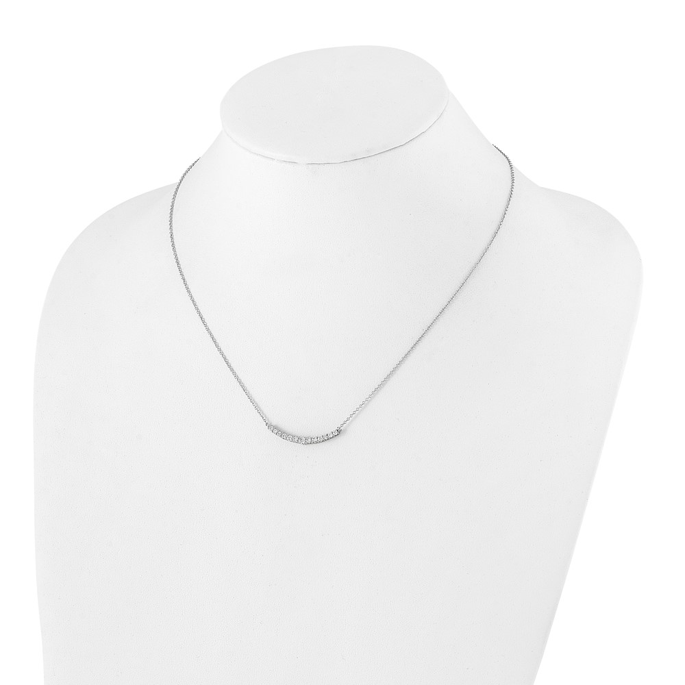 True Origin 14k White Gold 1/2 carat Lab Grown Diamond VS+ F+ Complet 18 inch Fashion Bar Necklace (PM5927-050-WLD)