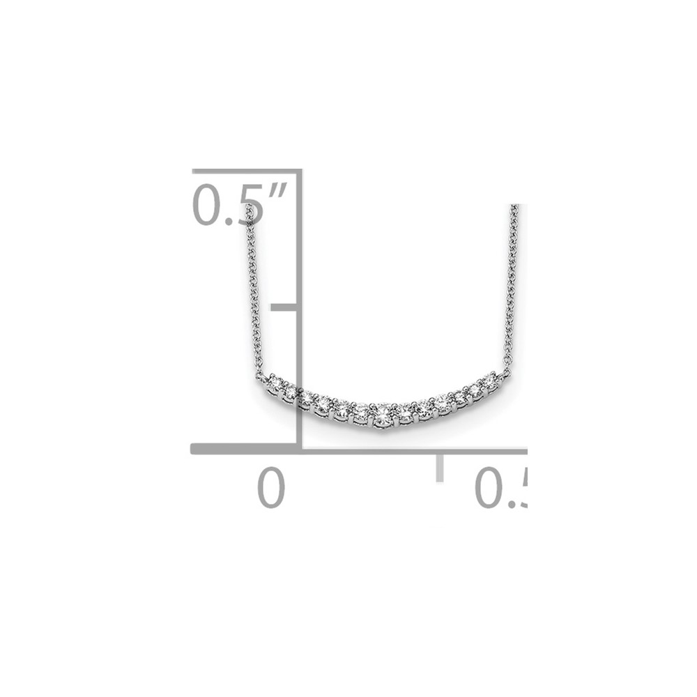 True Origin 14k White Gold 1/2 carat Lab Grown Diamond VS+ F+ Complet 18 inch Fashion Bar Necklace (PM5927-050-WLD)