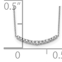 14K White Gold 0.50 Carat Lab Grown Diamond VS SI+ G+ Complete Fashion Bar Necklace, 18" view 3