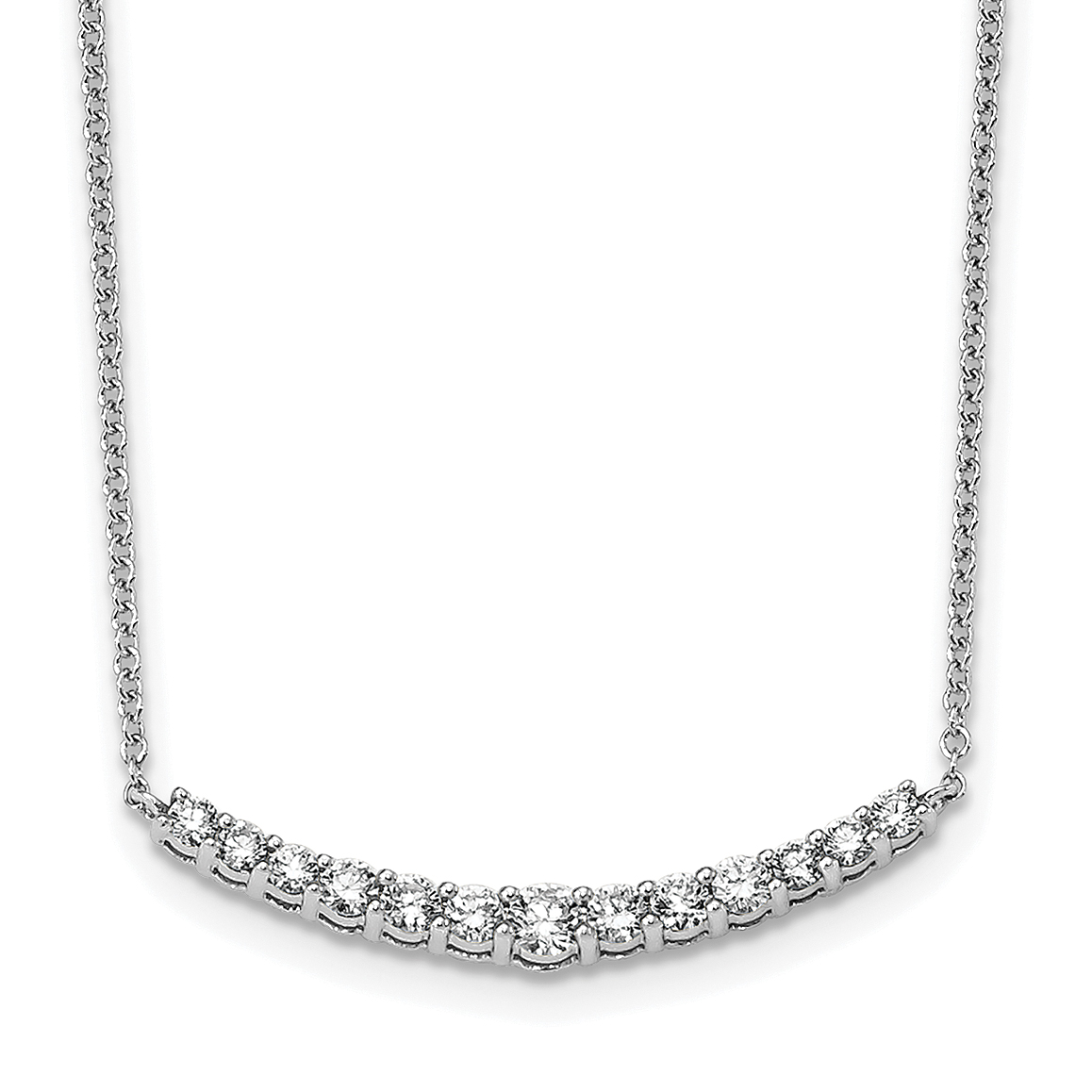 14k White Gold 1/2 carat Lab Grown Diamond VS+ F+ Complet 18 inch Fashion Bar Necklace (PM5927-050-WLG)