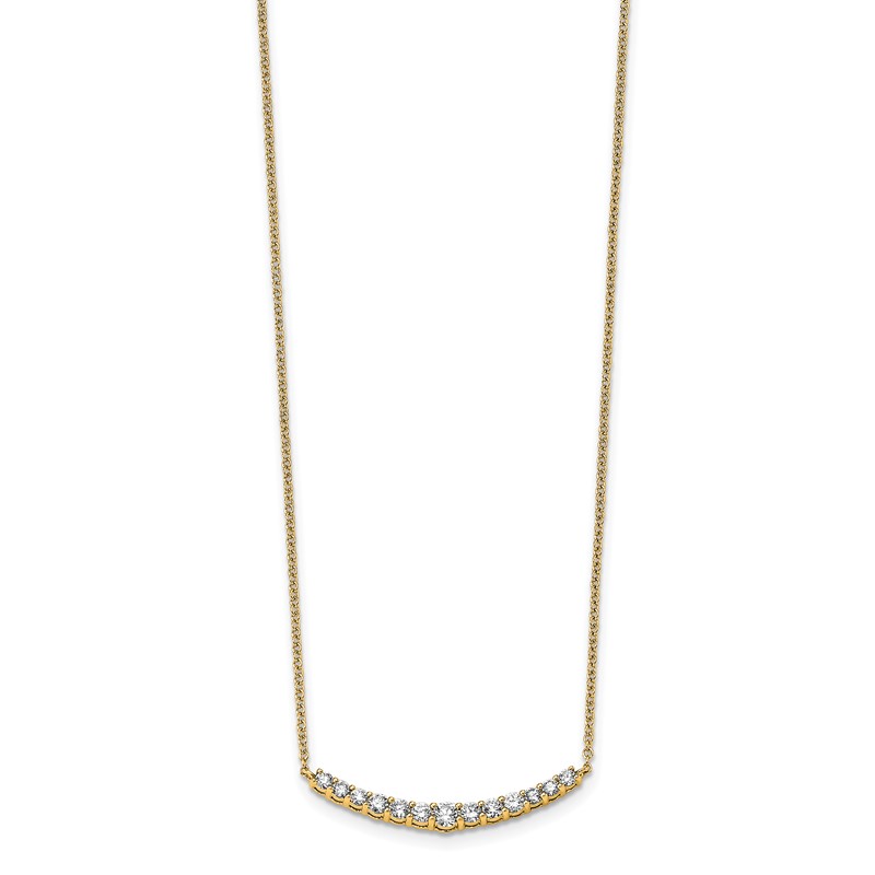 True Origin 14k 1/2 carat Lab Grown Diamond VS+ F+ Complete 18 inch Fashion Bar Necklace