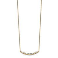 14K Yellow Gold 0.50 Carat Lab Grown Diamond VS SI+ G+ Complete Fashion Bar Necklace, 18" view 2