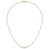 14K Yellow Gold 0.50 Carat Lab Grown Diamond VS SI+ G+ Complete Fashion Bar Necklace, 18" view 5