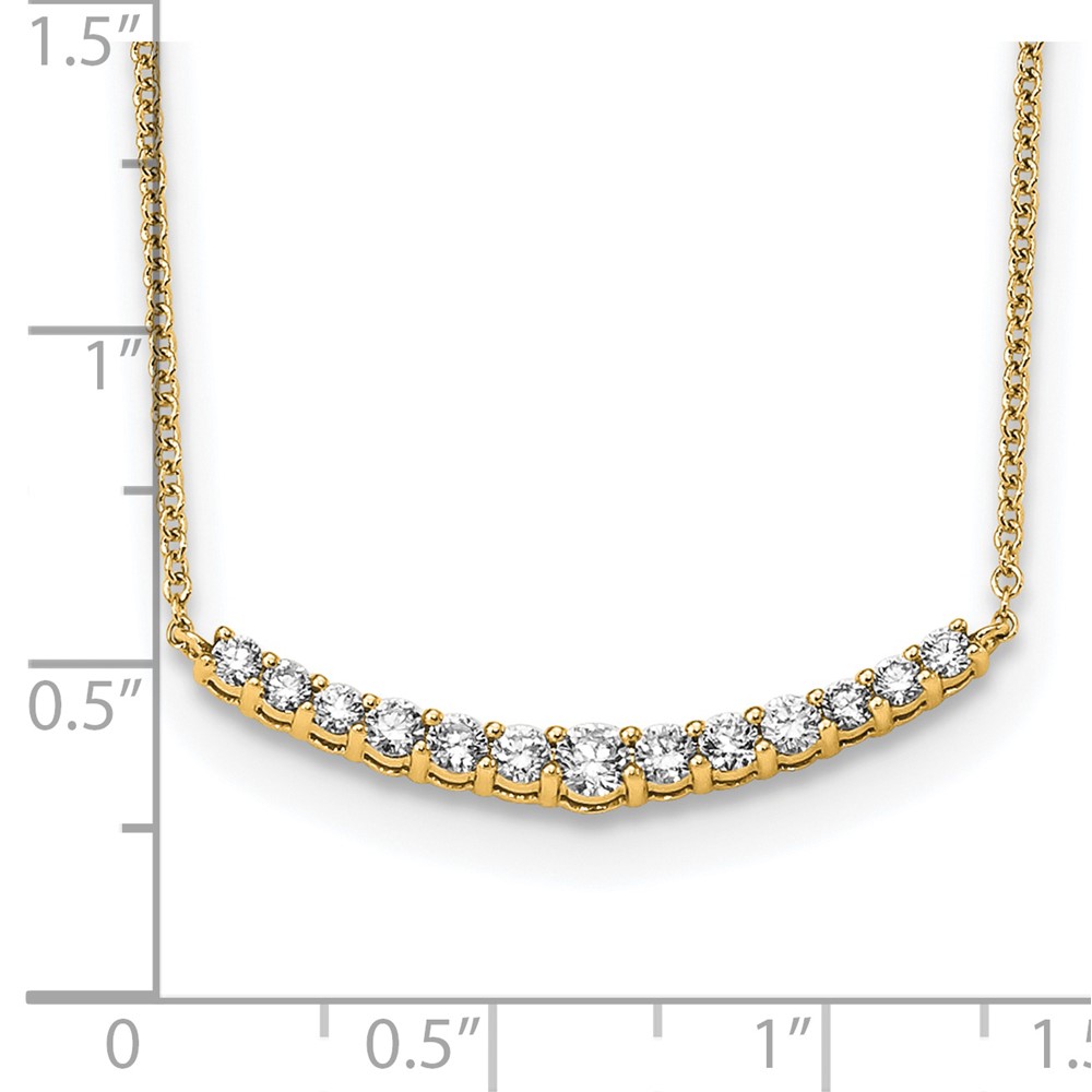 True Origin 14k 1/2 carat Lab Grown Diamond VS+ F+ Complete 18 inch Fashion Bar Necklace (PM5927-050-YLD)