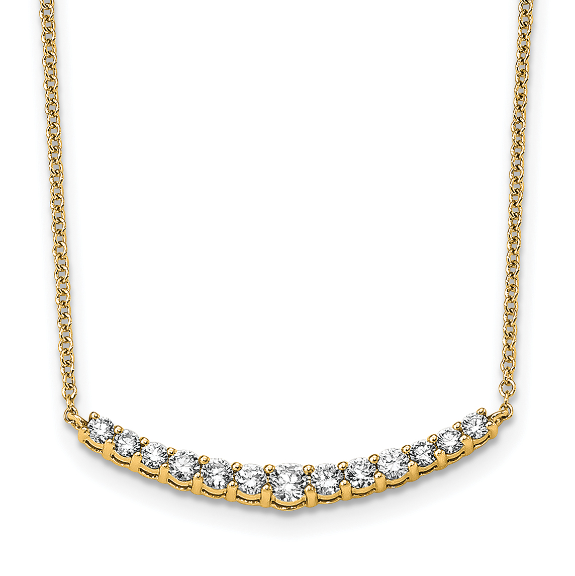 True Origin 14k 1/2 carat Lab Grown Diamond VS+ F+ Complete 18 inch Fashion Bar Necklace (PM5927-050-YLD)