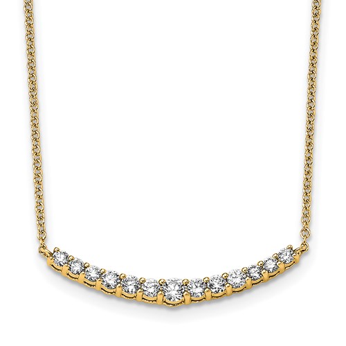 True Origin 14K Yellow Gold 0.5 Carat Lab Grown Diamond VS+ F+ Complete Fashion Bar Necklace - 18in