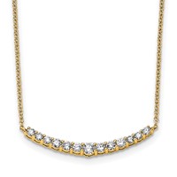 14K Yellow Gold 0.50 Carat Lab Grown Diamond VS SI+ G+ Complete Fashion Bar Necklace, 18" view 1