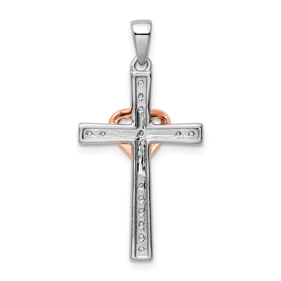 Diamond Heart Cross Pendants