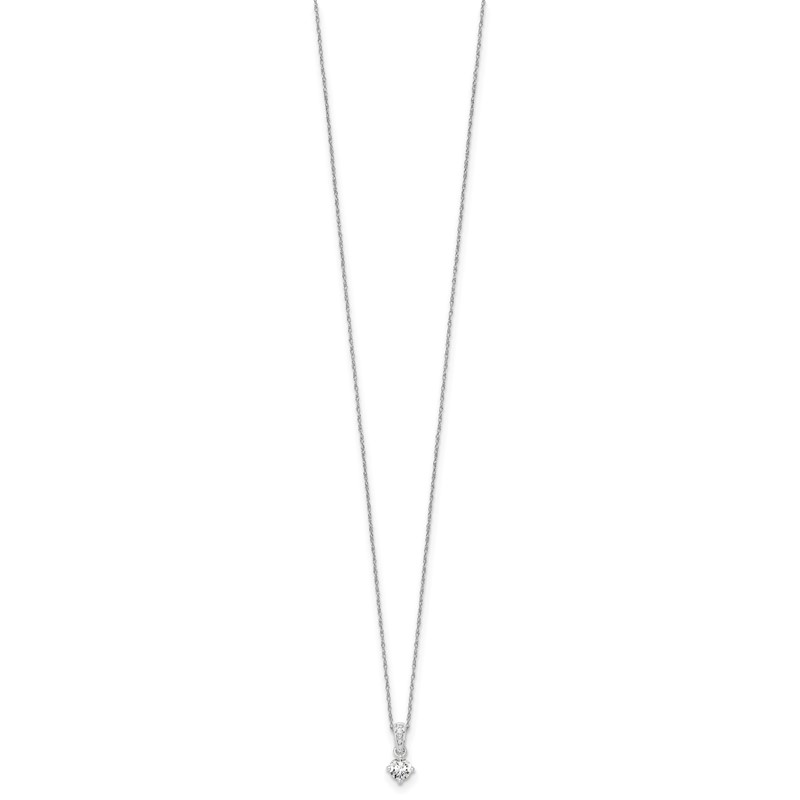 14k White Gold 1/3 carat Lab Grown Diamond VS/SI+ G+ 18 inch Pendant Necklace