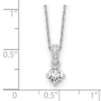 14K White Gold 0.33 Carat Lab Grown Diamond VS SI+ G+ Pendant Necklace, 18" view 3