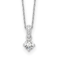 14K White Gold 0.33 Carat Lab Grown Diamond VS SI+ G+ Pendant Necklace, 18" view 1