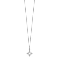 True Origin 14K White Gold 0.25 Carat Lab Grown Diamond VS+ F+ Complete Bloom Floral Necklace, 18" view 2