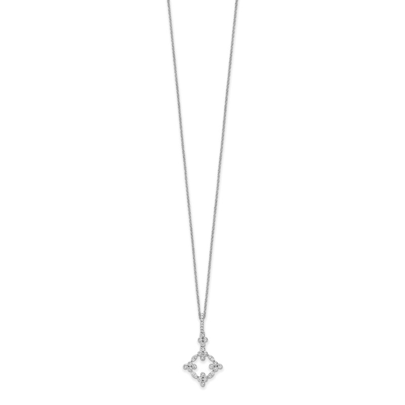 True Origin 14k White Gold 1/4 carat Lab Grown Diamond VS DEF 18 inch Bloom Floral Pendant Necklace