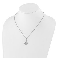 True Origin 14K White Gold 0.25 Carat Lab Grown Diamond VS+ F+ Complete Bloom Floral Necklace, 18" view 4