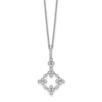 True Origin 14K White Gold 0.25 Carat Lab Grown Diamond VS+ F+ Complete Bloom Floral Necklace, 18" view 1