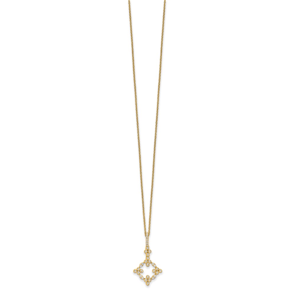 True Origin 14k 1/4 carat Lab Grown Diamond VS DEF 18 inch Bloom Floral Pendant Necklace (PM6344-025-YLD)