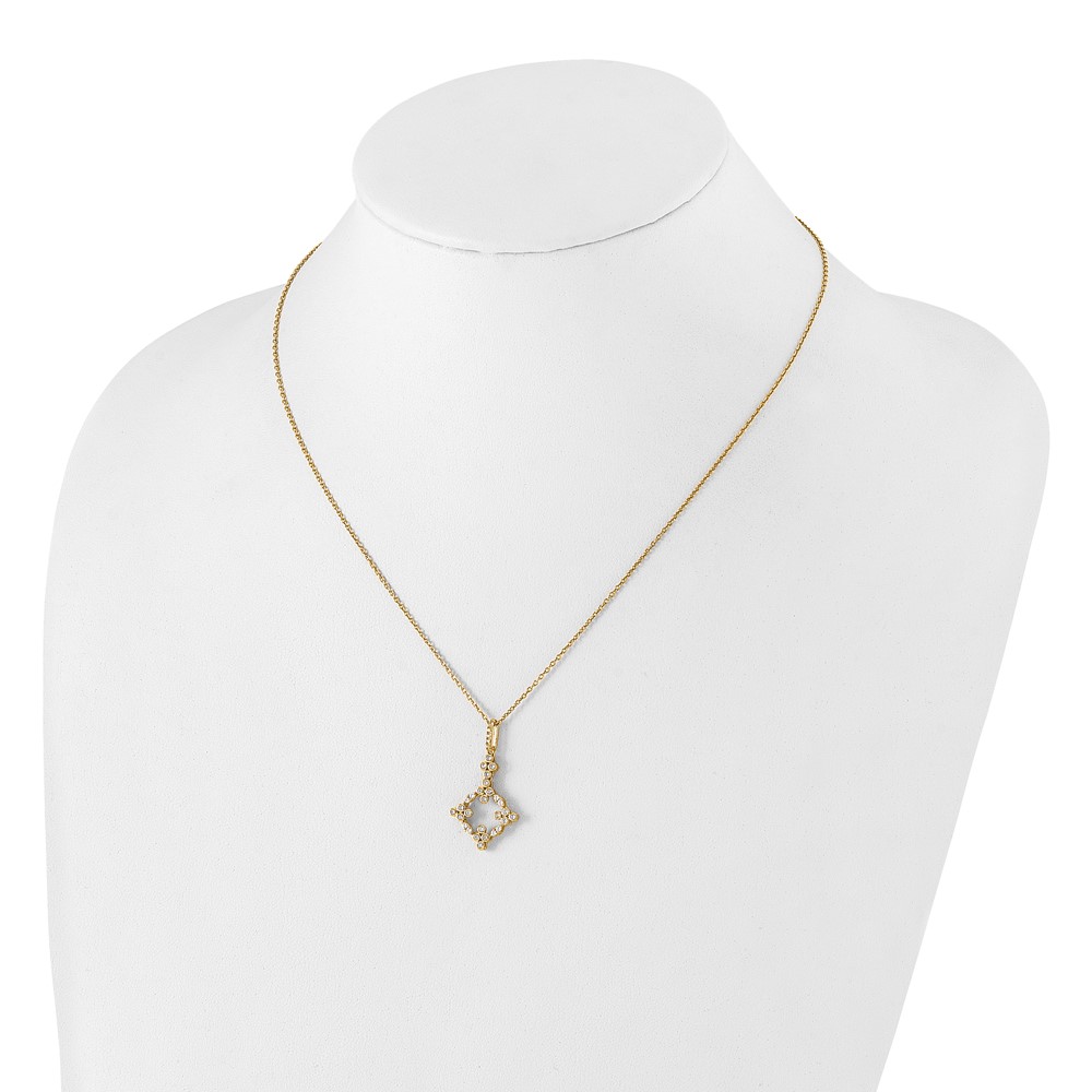 True Origin 14k 1/4 carat Lab Grown Diamond VS DEF 18 inch Bloom Floral Pendant Necklace (PM6344-025-YLD)