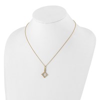True Origin 14K Yellow Gold 0.25 Carat Lab Grown Diamond VS+ F+ Complete Bloom Floral Necklace, 18" view 4