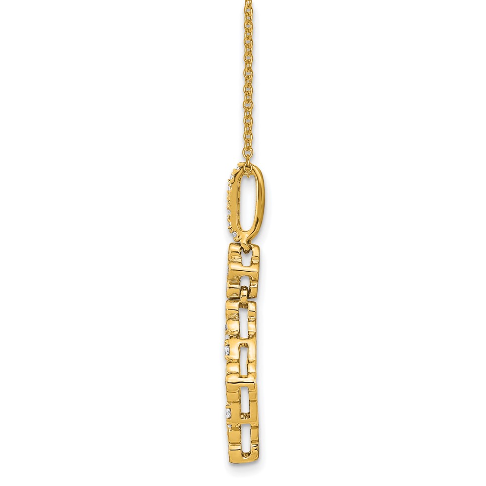 True Origin 14k 1/4 carat Lab Grown Diamond VS DEF 18 inch Bloom Floral Pendant Necklace (PM6344-025-YLD)