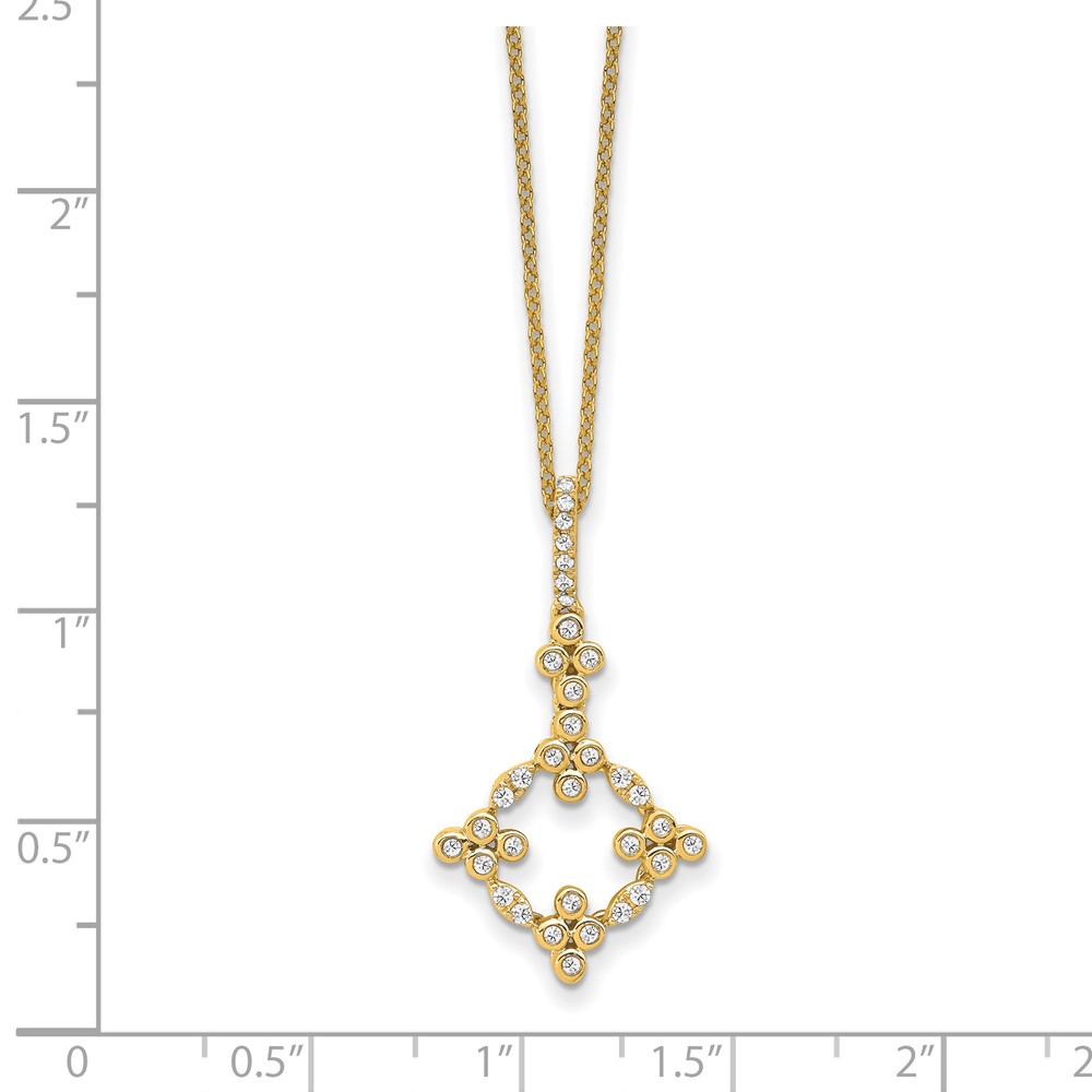 True Origin 14k 1/4 carat Lab Grown Diamond VS DEF 18 inch Bloom Floral Pendant Necklace (PM6344-025-YLD)