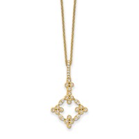 True Origin 14K Yellow Gold 0.25 Carat Lab Grown Diamond VS+ F+ Complete Bloom Floral Necklace, 18" view 1