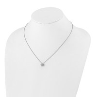 True Origin 14K White Gold 0.25 Carat Lab Grown Diamond VS+ F+ Complete Floral Necklace, 18" view 4