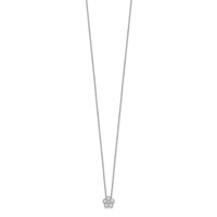 True Origin 14K White Gold 0.50 Carat Lab Grown Diamond VS+ F+ Complete Floral Necklace, 18" view 2
