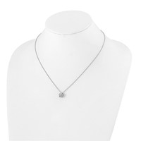 True Origin 14K White Gold 0.50 Carat Lab Grown Diamond VS+ F+ Complete Floral Necklace, 18" view 4