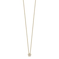 True Origin 14K Yellow Gold 0.50 Carat Lab Grown Diamond VS+ F+ Complete Floral Necklace, 18" view 2