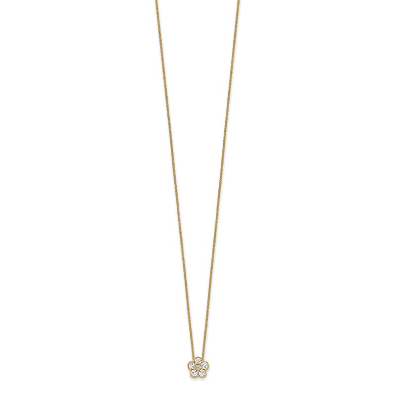 True Origin 14k 1/2 carat Lab Grown Diamond VS DEF 18 inch Floral Pendant Necklace