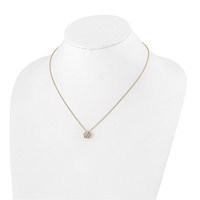 True Origin 14K Yellow Gold 0.50 Carat Lab Grown Diamond VS+ F+ Complete Floral Necklace, 18" view 4