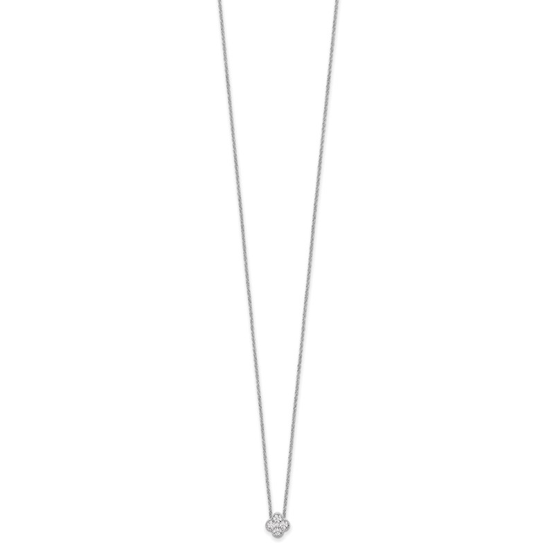 True Origin 14k White Gold 1/4 carat Lab Grown Diamond VS DEF 18 inch Bloom Floral Pendant Necklace