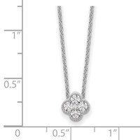 True Origin 14K White Gold 0.25 Carat Lab Grown Diamond VS+ F+ Complete Bloom Floral Necklace, 18" view 5