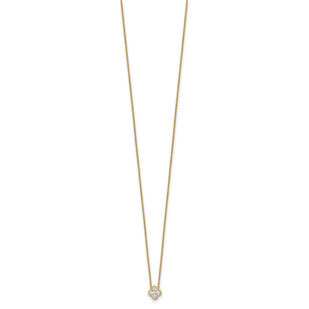 10k 1/4 carat Lab Grown Diamond VS/SI+ G+ Complete 18 inch Bloom Pendant Necklace (PM6346-025-0YLG-18)