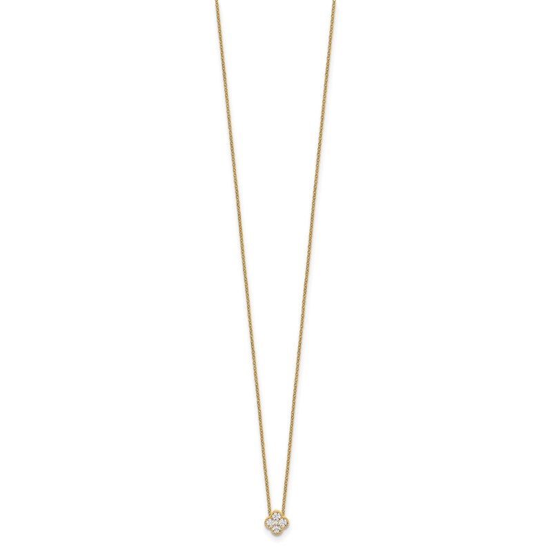 10k 1/4 carat Lab Grown Diamond VS/SI+ G+ Complete 18 inch Bloom Pendant Necklace