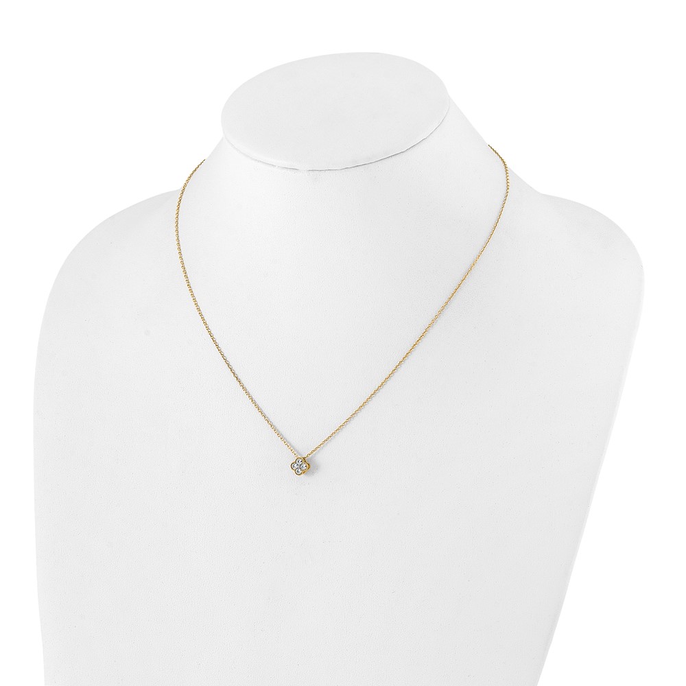 10k 1/4 carat Lab Grown Diamond VS/SI+ G+ Complete 18 inch Bloom Pendant Necklace (PM6346-025-0YLG-18)