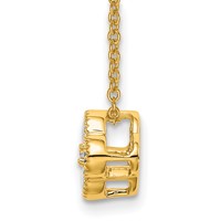 10K Yellow Gold 0.25 Carat Lab Grown Diamond VS SI+ G+ Complete Bloom Pendant Necklace, 18" view 4
