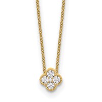 True Origin 14K Yellow Gold 0.25 Carat Lab Grown Diamond VS+ F+ Complete Bloom Floral Necklace, 18" view 1