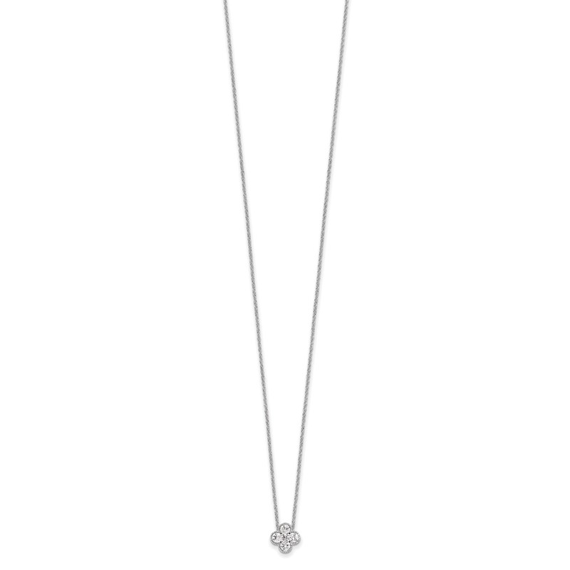 True Origin 14k White Gold 1/2 carat Lab Grown Diamond VS DEF 18 inch Bloom Floral Pendant Necklace