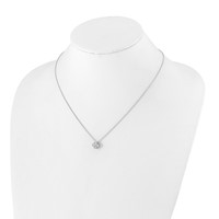 True Origin 14K White Gold 0.50 Carat Lab Grown Diamond VS+ F+ Complete Bloom Floral Necklace, 18" view 4