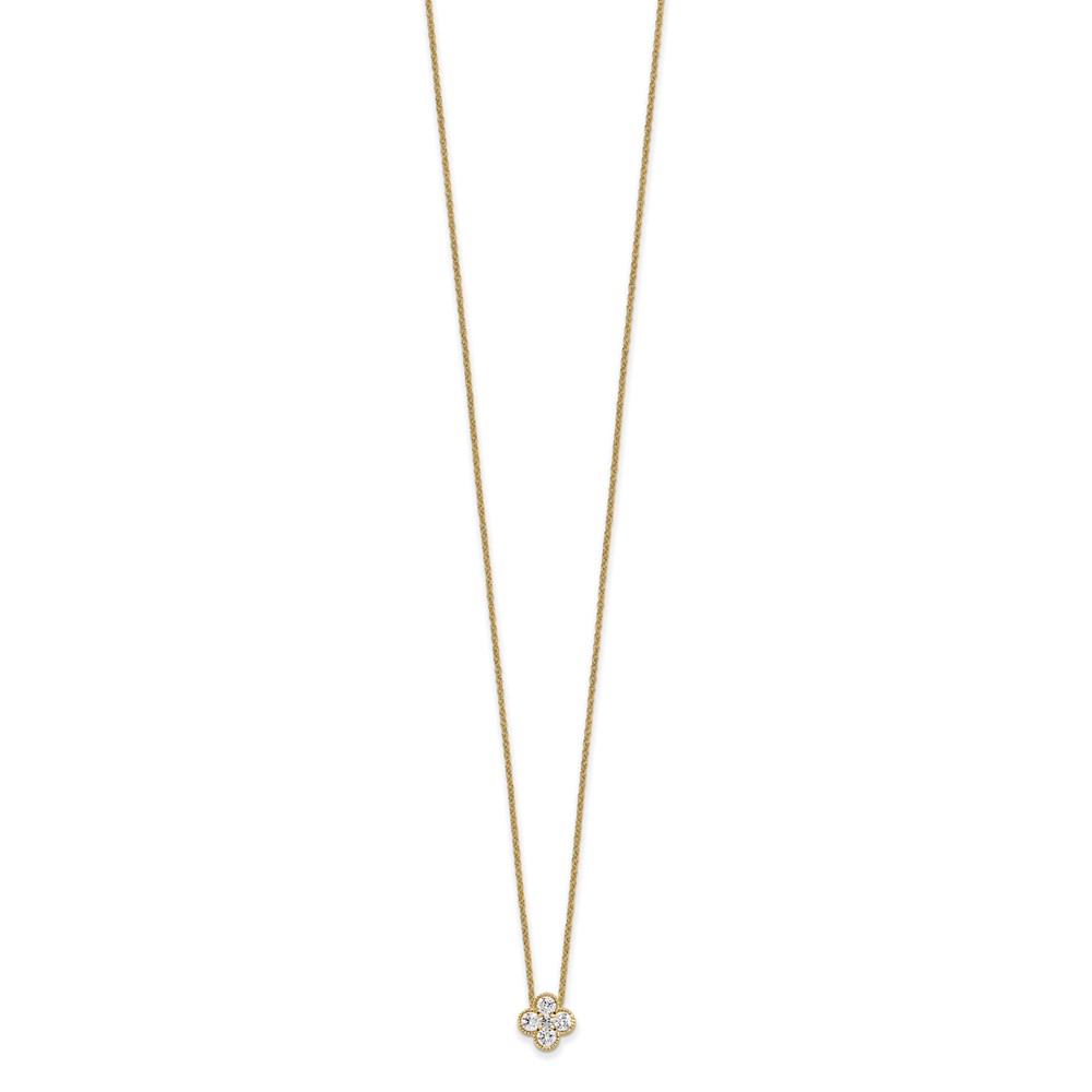 True Origin 14k 1/2 carat Lab Grown Diamond VS DEF 18 inch Bloom Floral Pendant Necklace (PM6346-050-YLD)